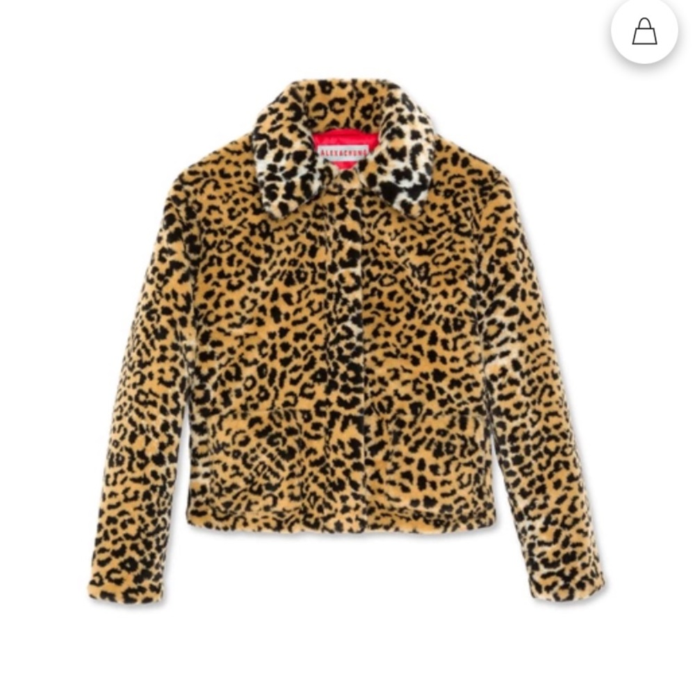 ALEXA CHUNG LEOPARD FAUX FUR JACKET